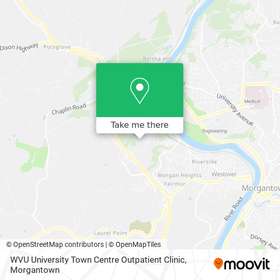 WVU University Town Centre Outpatient Clinic map