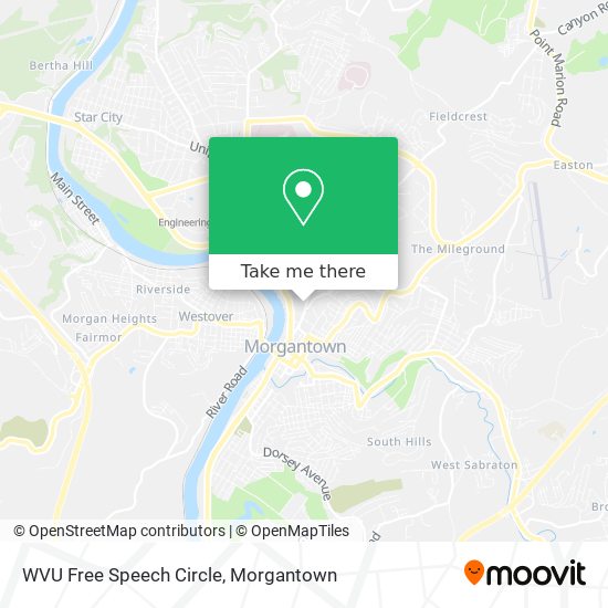 Mapa de WVU Free Speech Circle