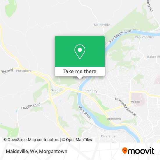 Mapa de Maidsville, WV