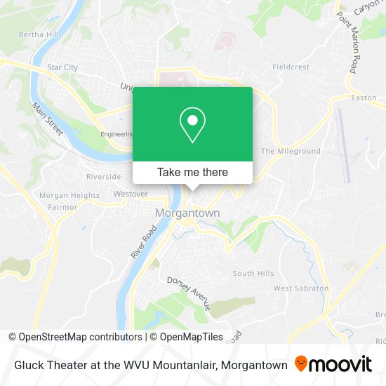 Mapa de Gluck Theater at the WVU Mountanlair