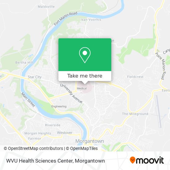 WVU Health Sciences Center map