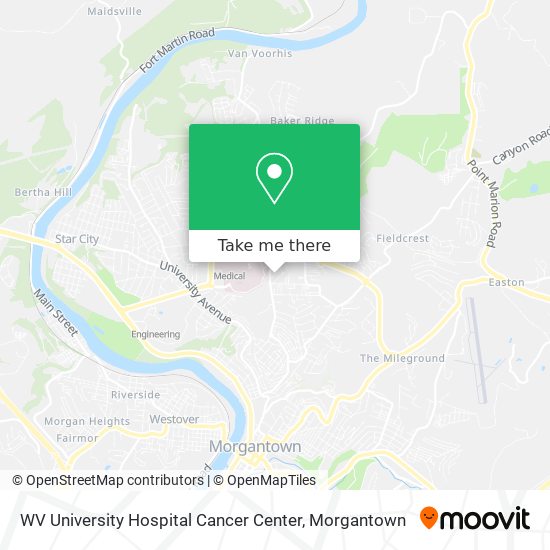 Mapa de WV University Hospital Cancer Center