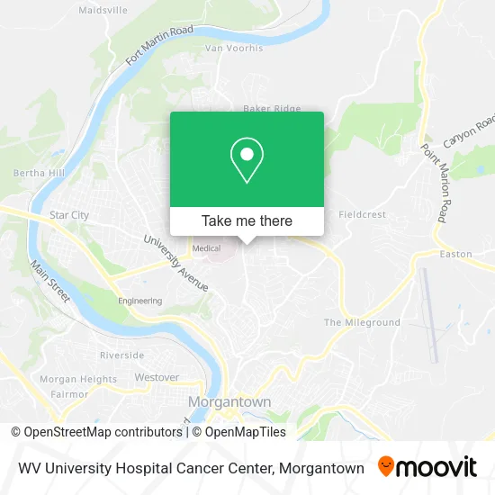 Mapa de WV University Hospital Cancer Center