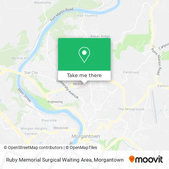 Ruby Memorial Surgical Waiting Area map