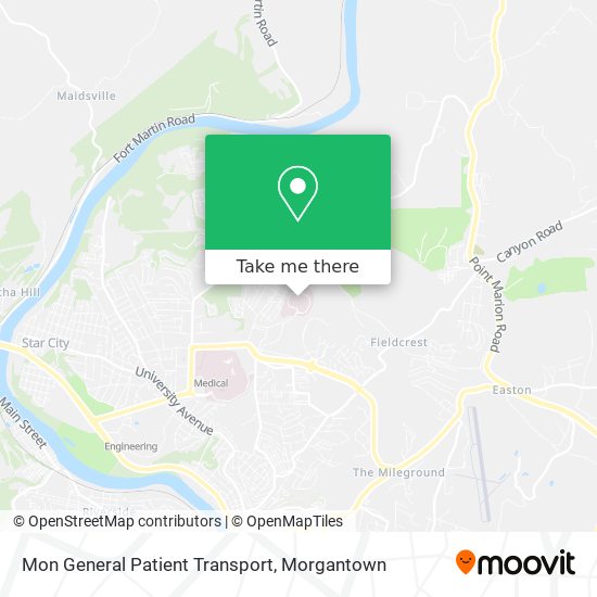 Mon General Patient Transport map