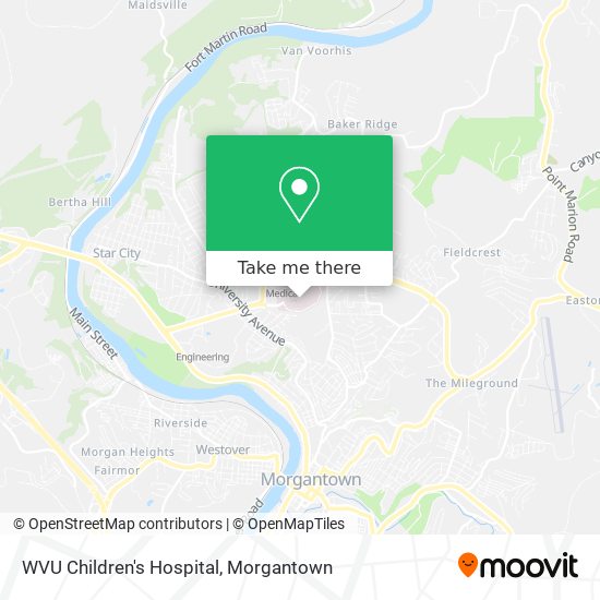 Mapa de WVU Children's Hospital