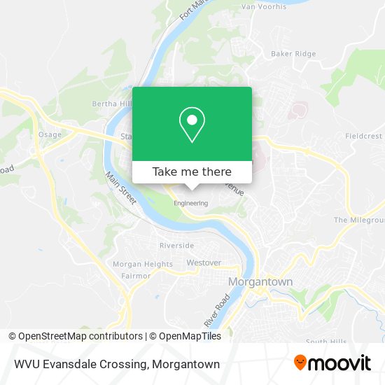Mapa de WVU Evansdale Crossing