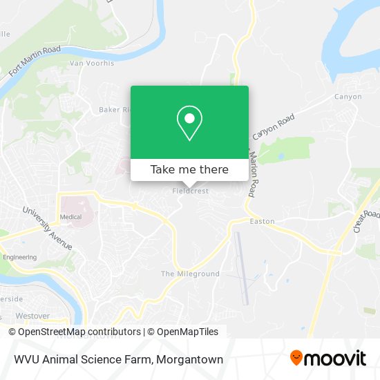 WVU Animal Science Farm map