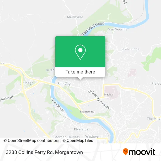 Mapa de 3288 Collins Ferry Rd