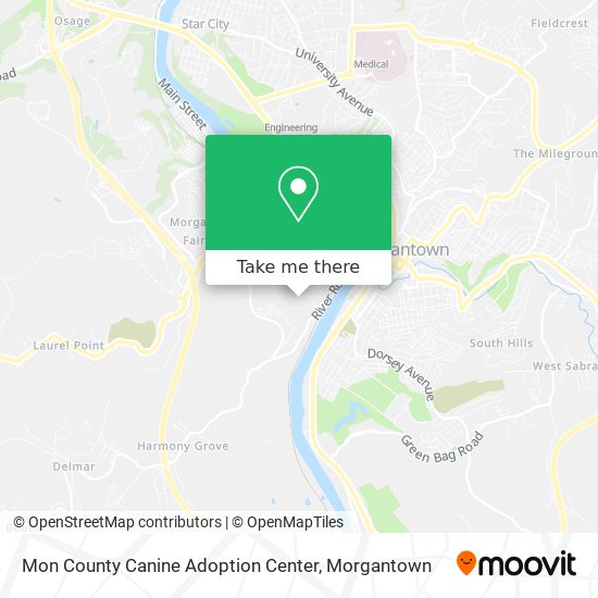 Mon County Canine Adoption Center map