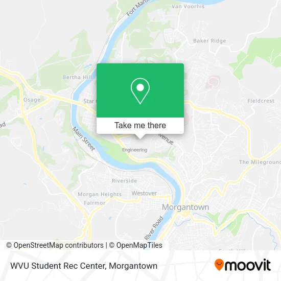 WVU Student Rec Center map