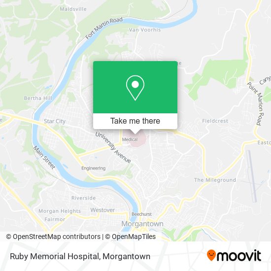 Ruby Memorial Hospital map