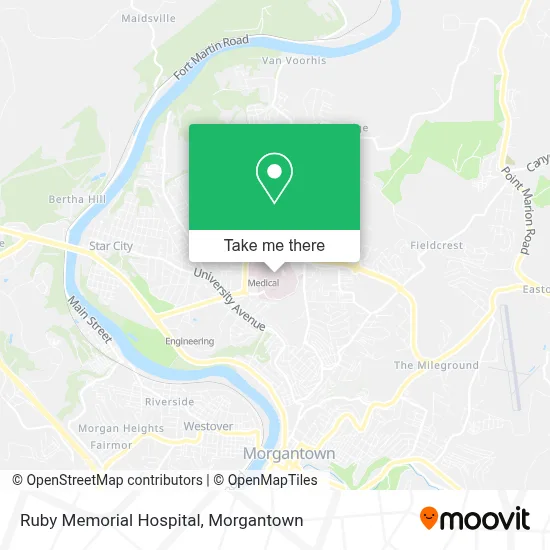Ruby Memorial Hospital map