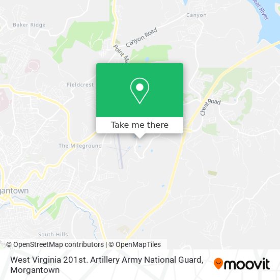 West Virginia 201st. Artillery Army National Guard map