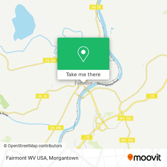 Mapa de Fairmont WV USA