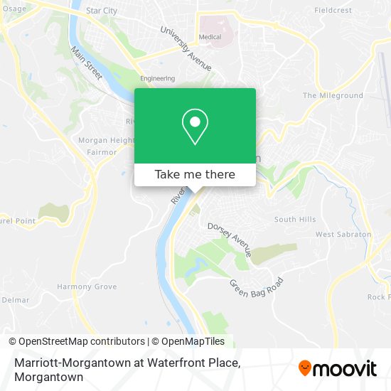Mapa de Marriott-Morgantown at Waterfront Place