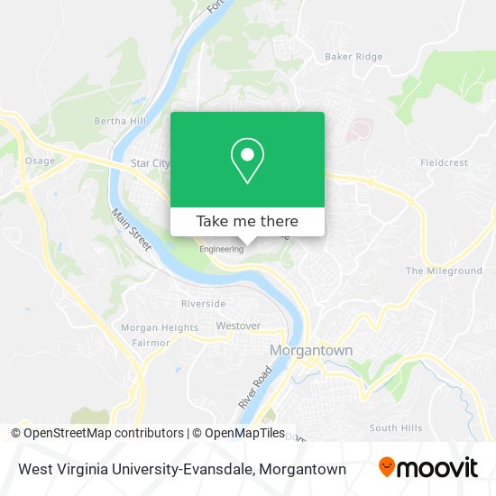 Mapa de West Virginia University-Evansdale