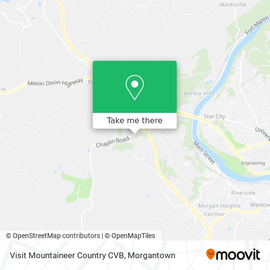 Visit Mountaineer Country CVB map