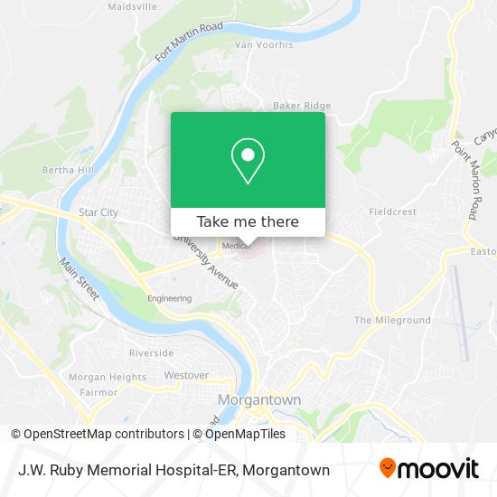 J.W. Ruby Memorial Hospital-ER map