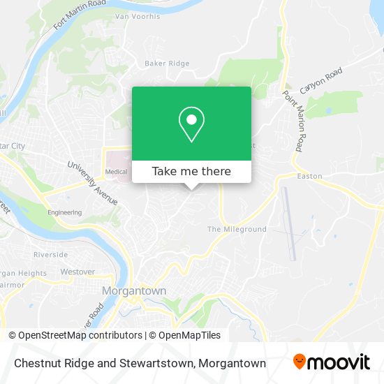 Chestnut Ridge and Stewartstown map