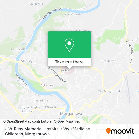 Mapa de J.W. Ruby Memorial Hospital / Wvu Medicine Children's