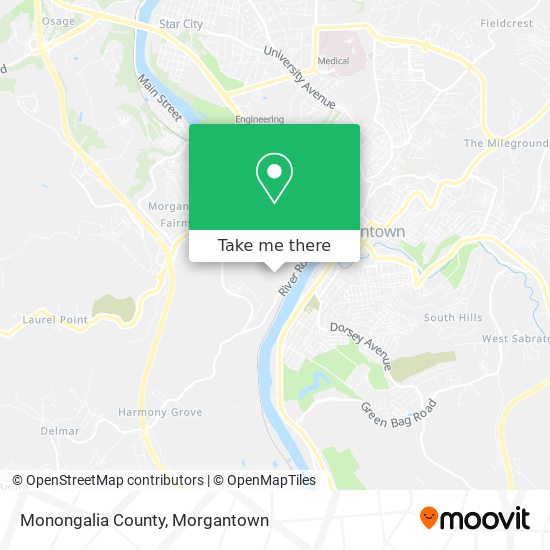 Mapa de Monongalia County