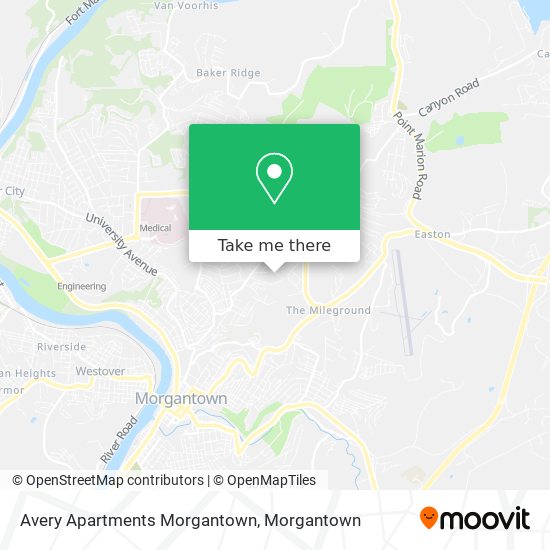 Avery Apartments Morgantown map