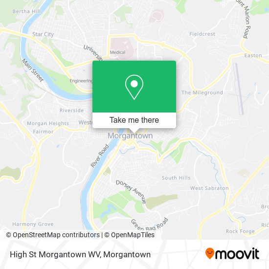 High St Morgantown WV map