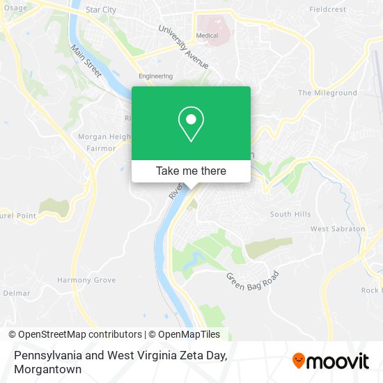 Mapa de Pennsylvania and West Virginia Zeta Day