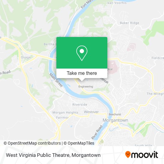 West Virginia Public Theatre map