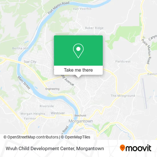 Wvuh Child Development Center map