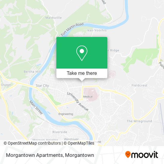 Mapa de Morgantown Apartments