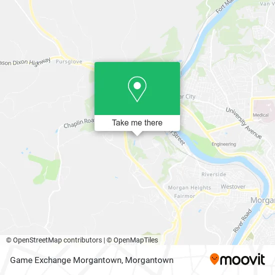 Game Exchange Morgantown map