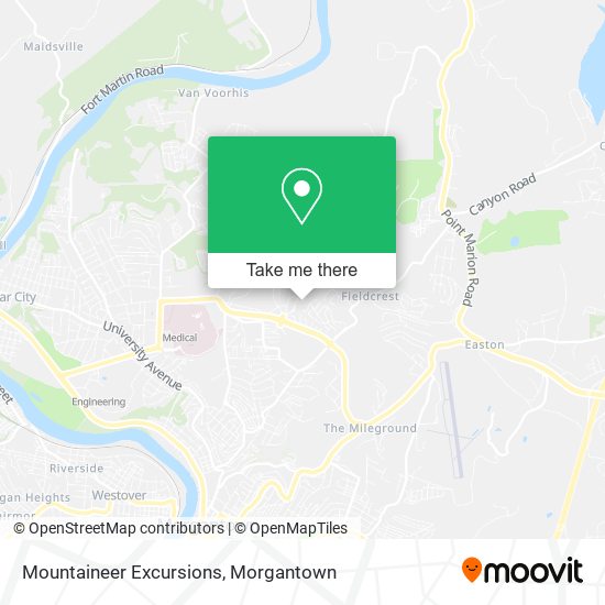 Mountaineer Excursions map