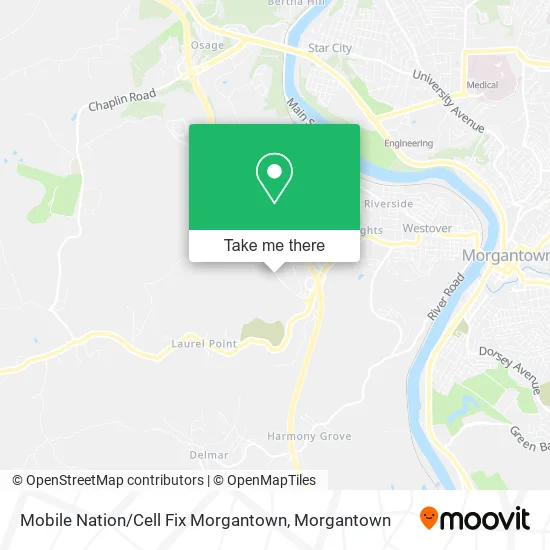 Mobile Nation / Cell Fix Morgantown map