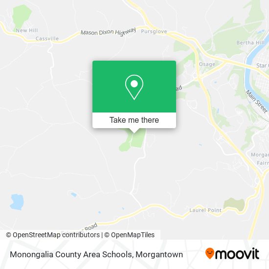 Monongalia County Area Schools map