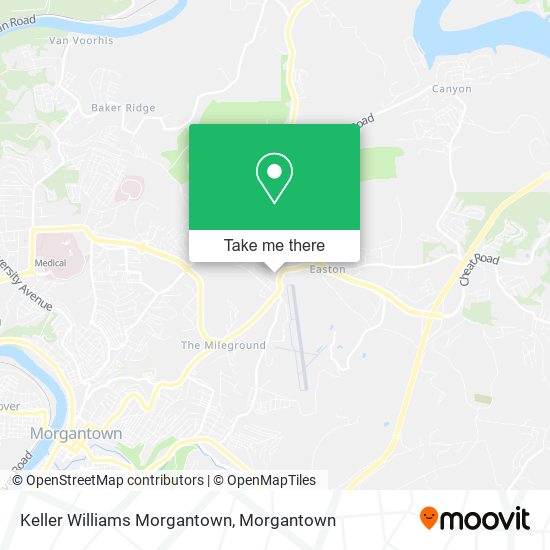 Keller Williams Morgantown map