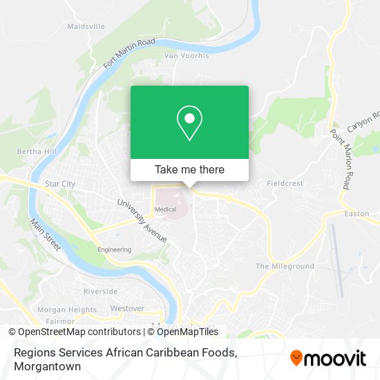 Mapa de Regions Services African Caribbean Foods