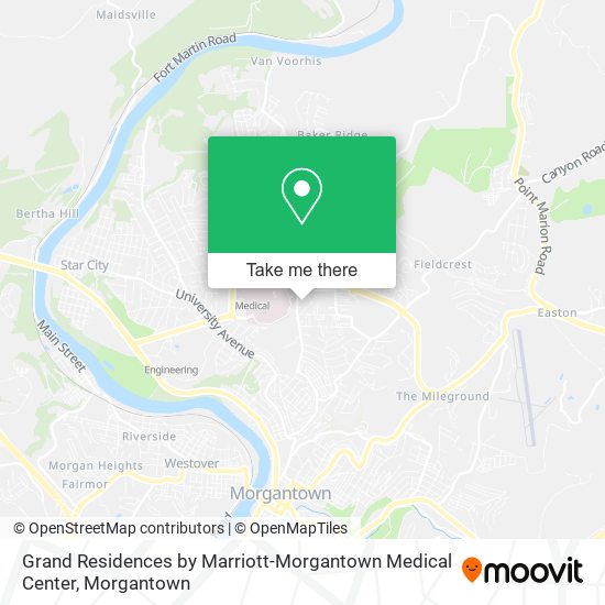 Mapa de Grand Residences by Marriott-Morgantown Medical Center