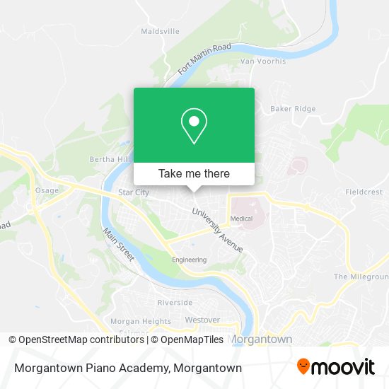 Mapa de Morgantown Piano Academy