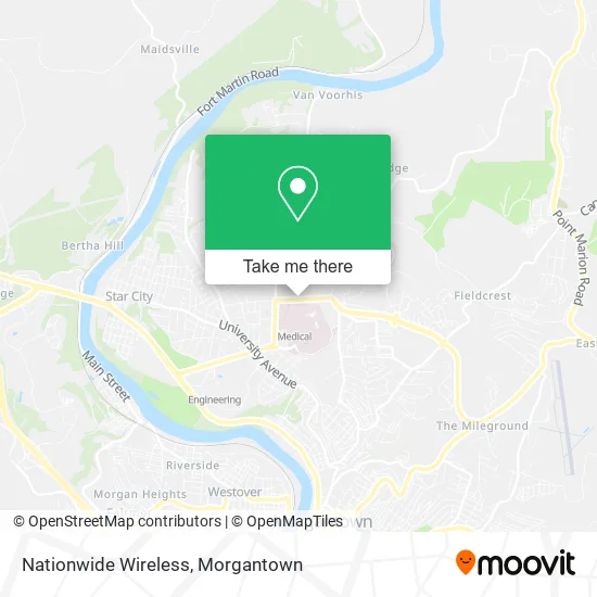 Mapa de Nationwide Wireless