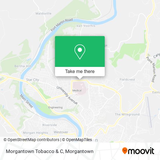 Mapa de Morgantown Tobacco & C