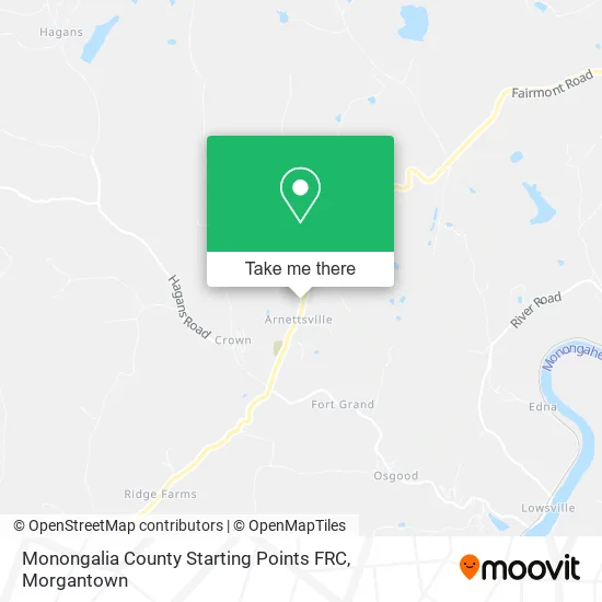 Mapa de Monongalia County Starting Points FRC