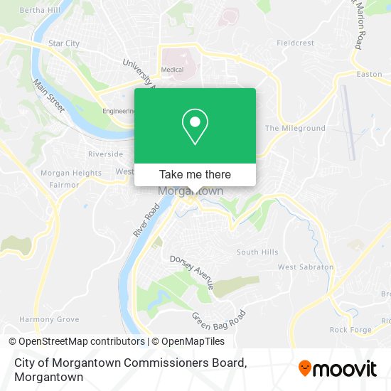 City of Morgantown Commissioners Board map