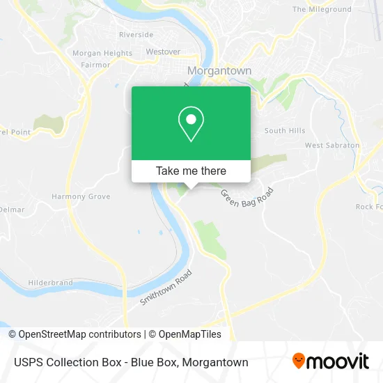Mapa de USPS Collection Box - Blue Box
