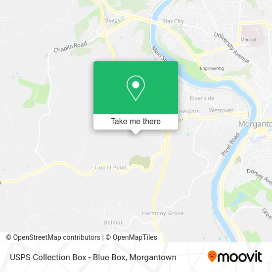 Mapa de USPS Collection Box - Blue Box