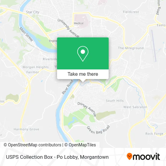 Mapa de USPS Collection Box - Po Lobby