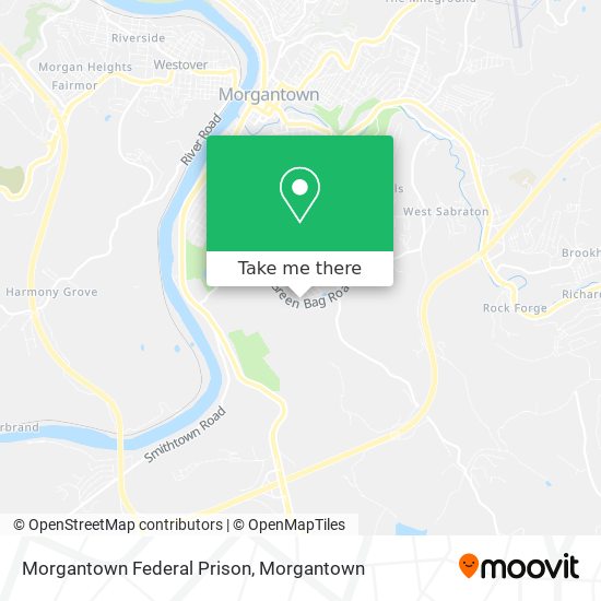 Mapa de Morgantown Federal Prison