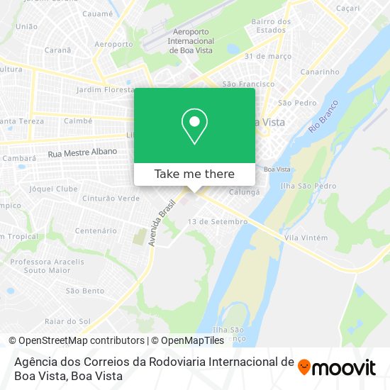 Mapa Agência dos Correios da Rodoviaria Internacional de Boa Vista