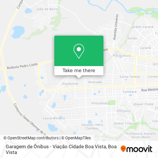 Mapa Garagem de Ônibus - Viação Cidade  Boa Vista